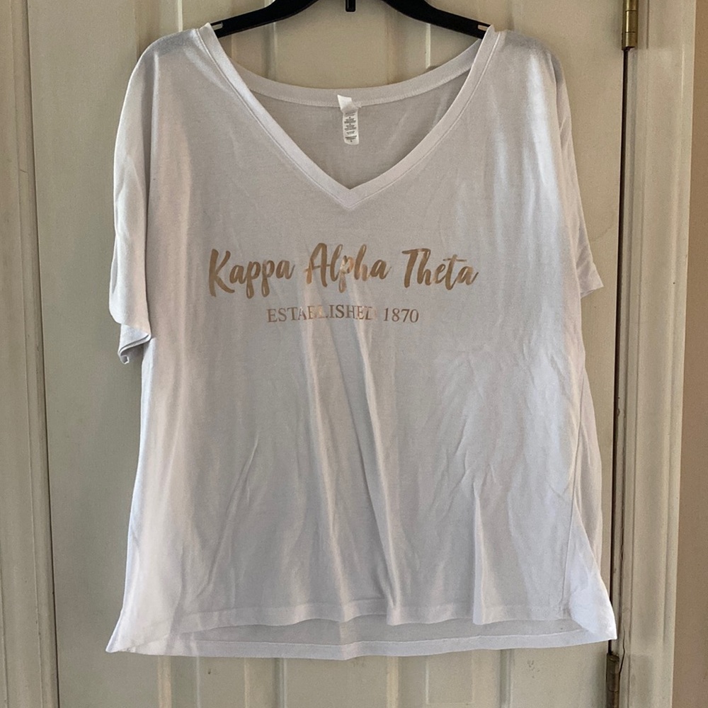 Kappa Alpha Theta White v-neck